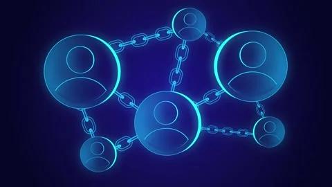 4K Block chain concept zoom out loopable. Chain consists of network connections Stockbeeldmateriaal 149008212