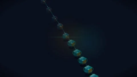 4K Blockchain Cryptographic Block Verification Ledger Data Loop 스톡 동영상 344288199
