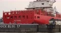 4k Blohm Voss dock Elbe 17 with container ship Rio Blanco in working progress 4k or 4k+ Resolution