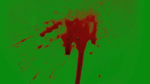 4K Blood Hit Explosion Green Screen Stock Footage 306038121