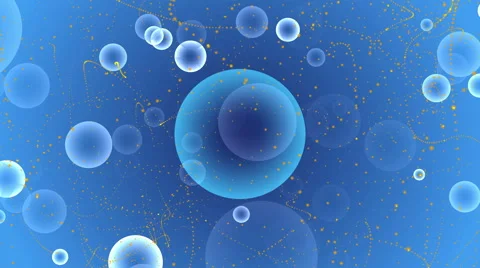 4K blue abstract loop motion background, bubbles and particle form Stock Footage 44521276