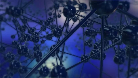 4K blue atomic particules animation background v32 Video stock 72471307
