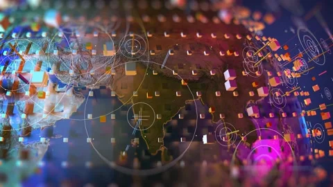 4k blue close up earth with bordered continents Vídeos de archivo 221691807