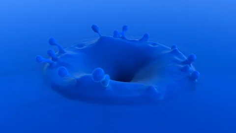 4k blue drop falling in slow motion in blue paint Stock Footage 109915768