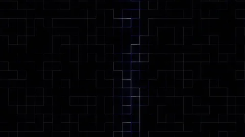 4K blue electric circuit grid growing on black monitor screen background Stock Footage 89907275