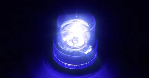 4K - Blue flasher rotates rapidly Video stock 55156486