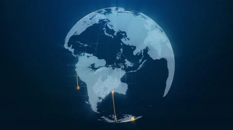 4k Blue Growing Network Over The Earth Animation Seamless Loop. Stock-Footage 54620388