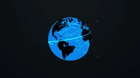 4k Blue Growing Network Over The Earth Animation Seamless Loop. Vidéo 54959106