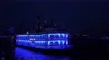 4k Blue illuminated Louisiana Star paddle steamer boat Hamburg harbor 4k or 4k+ Resolution