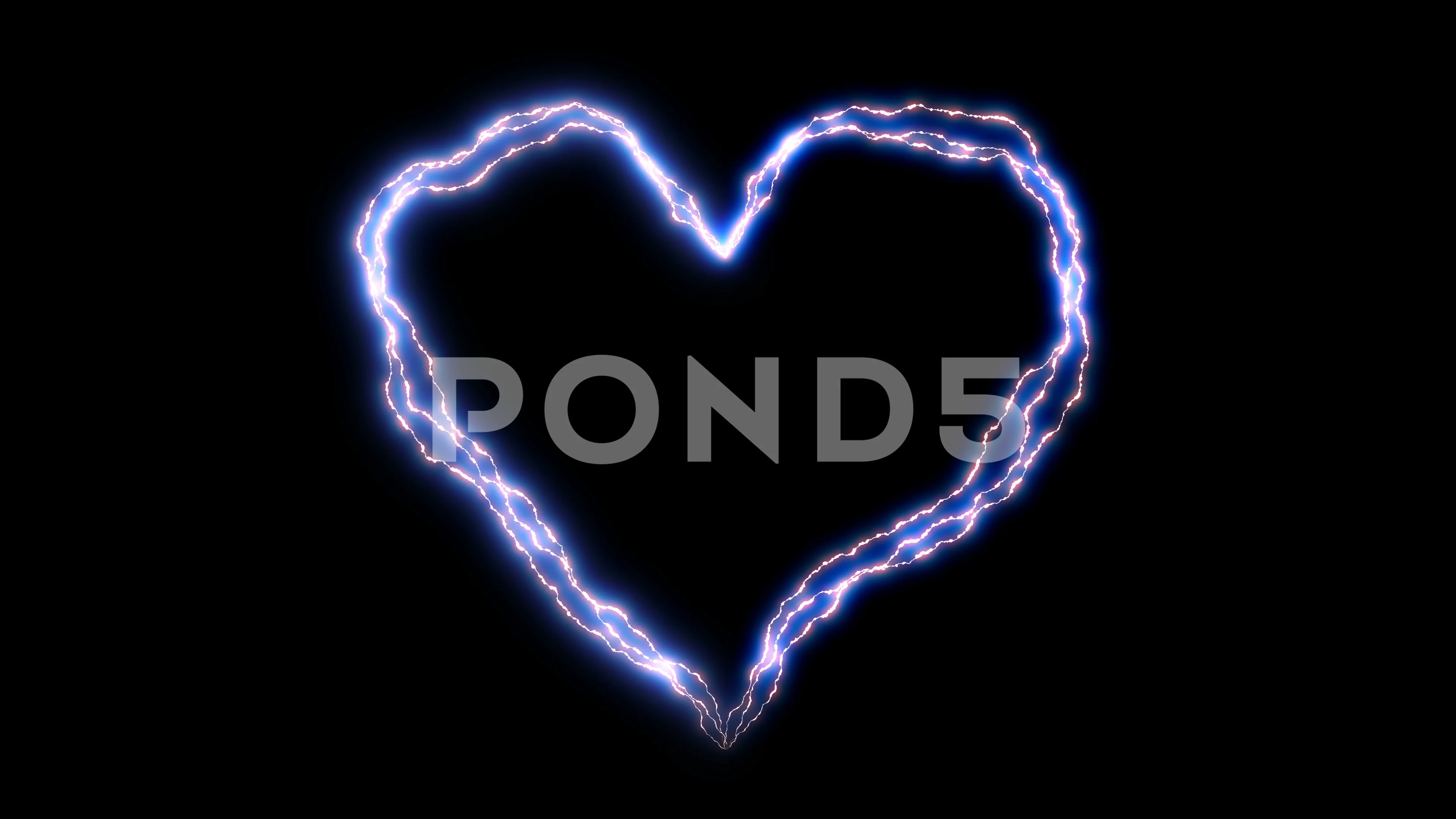 4k Blue Lightning Heart Animation for Va... | Stock Video | Pond5