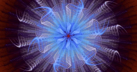 4K blue mandala, seamless looping  24 sec. rotation Video stock 185084897