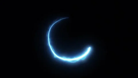 4K Blue Neon Light Trail in Elegant Curve on Black, for Logo Reveal or Intro Stock Footage 309402950