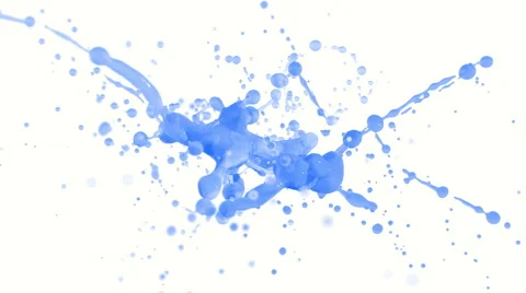 4k blue paint splash in slow motion isolated on white with alpha Stock Footage 59838586