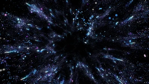 4k Blue Particles Explosion. Motion Background. Blue glitter particle Stock Footage 304219346