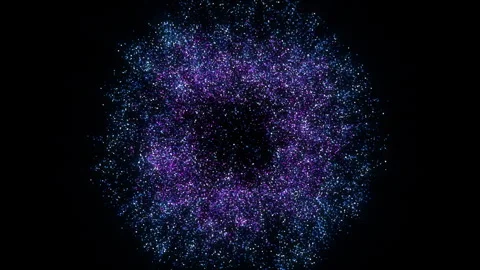 4k Blue Particles Explosion. Motion Background. Blue glitter particle Stock Footage 304219360