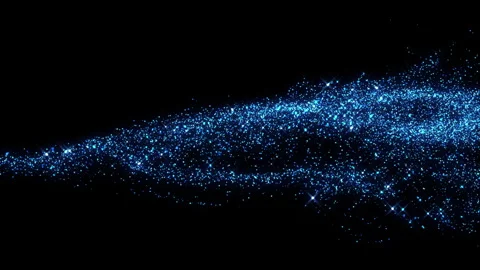 4k Blue Particles Explosion. Motion Background. Blue glitter particle Stock Footage 304220212