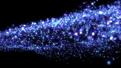 4k Blue Particles Explosion. Motion Background. Blue glitter particle Stock Footage 304220274