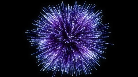 4k Blue Particles Explosion. Motion Background. Blue glitter particle Stock Footage 304220592