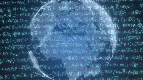 4K Blue physics formula with warp speed sparkle shinny star particle motion Video stock 99914934