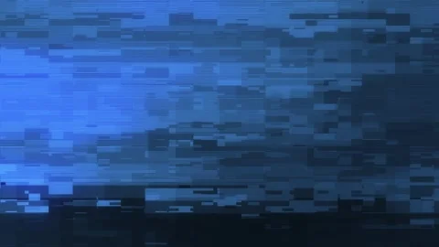4K Blue Pixel Glitch Loop Retro Cyber Distortion Background Stock Footage 347604346