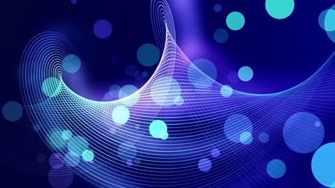 4k Blue &amp; purple motion background - lines moving horizonal &amp; floating bubbles Stock Footage 77601623
