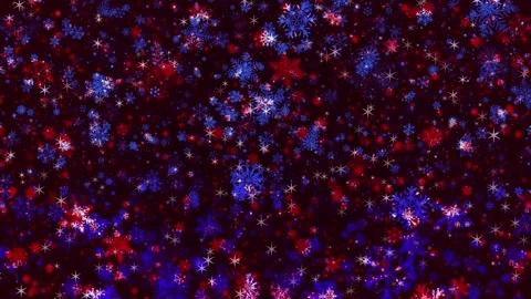 4k Blue Red Snowflakes Video stock 145077668