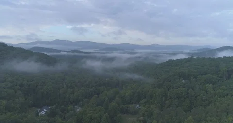 4K Blue Ridge Mountains with Clouds Stock Footage 92280421