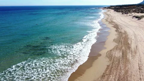 4k Blue Sea Waves. Sandy Beach Video stock 171345246