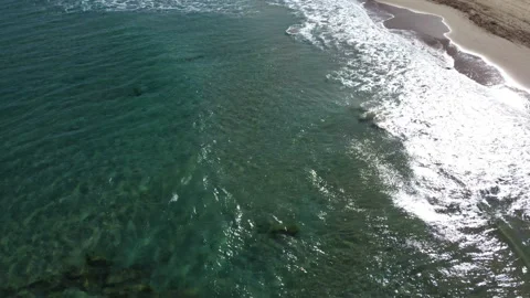 4k Blue Sea Waves. Sandy Beach Video stock 171345358