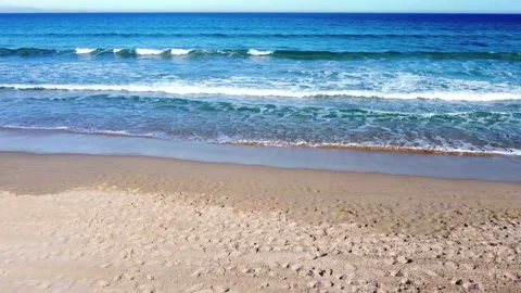 4k Blue Sea Waves. Sandy Beach Stock Footage 171345571