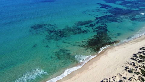 4k Blue Sea Waves. Sandy Beach Video stock 171345609