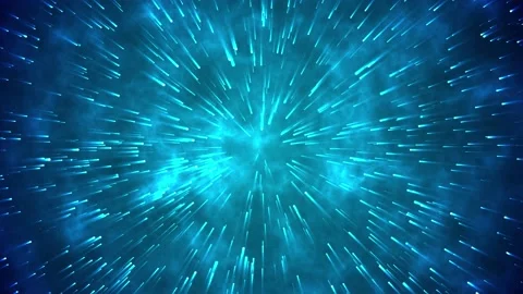4K Blue shining light rays and stars. Seamless loop abstract background Stock Footage 183671010