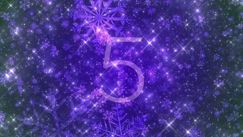 4k Blue Snowflakes Countdown from 10 to 0 Stock Footage 121054658