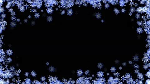 4k Blue Snowflakes Frame Overlay 스톡 동영상 145530974