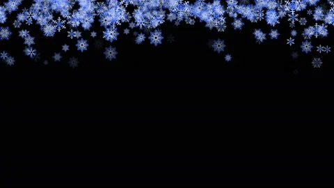 4k Blue Snowflakes On Top Video stock 145376432