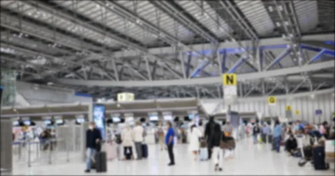 4K blur background airport . Stock Footage 192305572