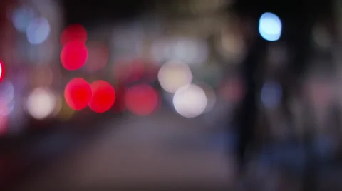 4K Blurred background lights of moving traffic at night in the city Stock Footage