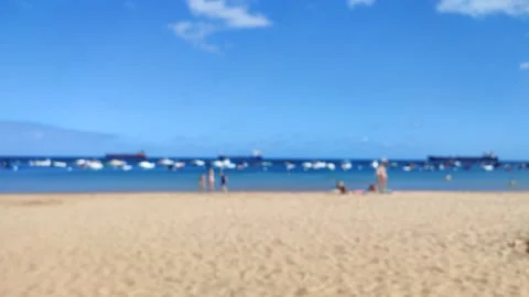 4K Blurry video of Playa de Las Teresitas,Spain. Sand and Sky view Stock Footage 201888365