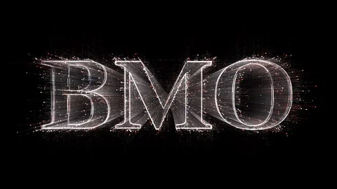 4k BMO word BMO Bank of Montreal company brand logo,Matrix binary computer code Stock-Footage 112487369