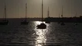 4k Boats and sailing ships lying at anchor at Avor sunset - Portugal 4k or 4k+ Resolution