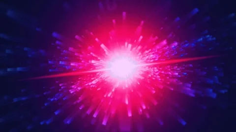 4k bokeh bright red lights with explosion of blue particles Stock-Footage 261363565