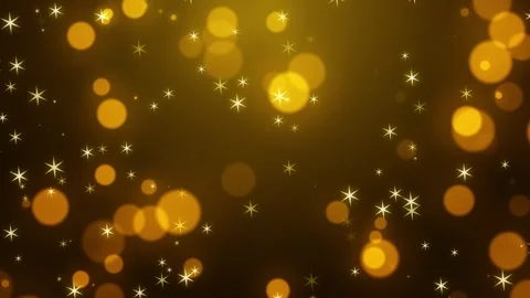 4K Bokeh Glitter Stars Loopable Yellow Background Stock Footage 274420905
