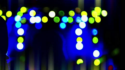 4K Bokeh Out of Focus Blur Light Shots, Stage Lights Background, Light Streaks Stock Footage 68210692