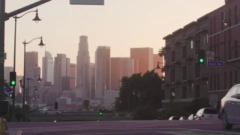 4K Boyle Heights Sunset 1 Stock Footage 158416083