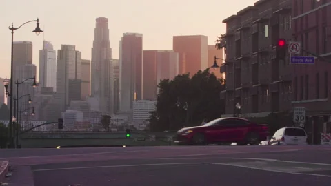 4K Boyle Heights Sunset 3 Stock Footage 158417248