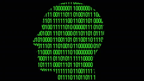 4k Brain head connect  the matrix style binary code,artificial intelligence. Stock Footage 88761674