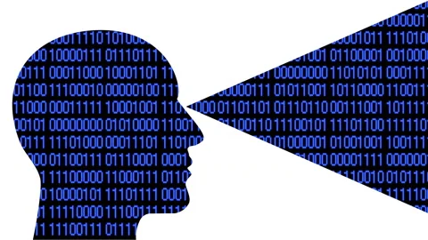 4k Brain head digital code,people think future AI artificial intelligence. Stock Footage 88770112