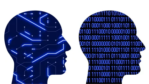 4k Brain head matrix circuit binary code,thinking AI artificial intelligence. Stock Footage 88772627