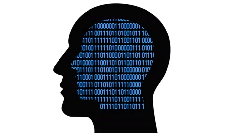 4k Brain head matrix style binary code,man thinking AI artificial intelligence. Stock Footage 88760833