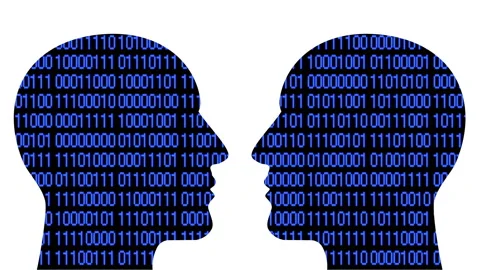 4k Brain head matrix style binary code,man thinking AI artificial intelligence. Stock Footage 88761098